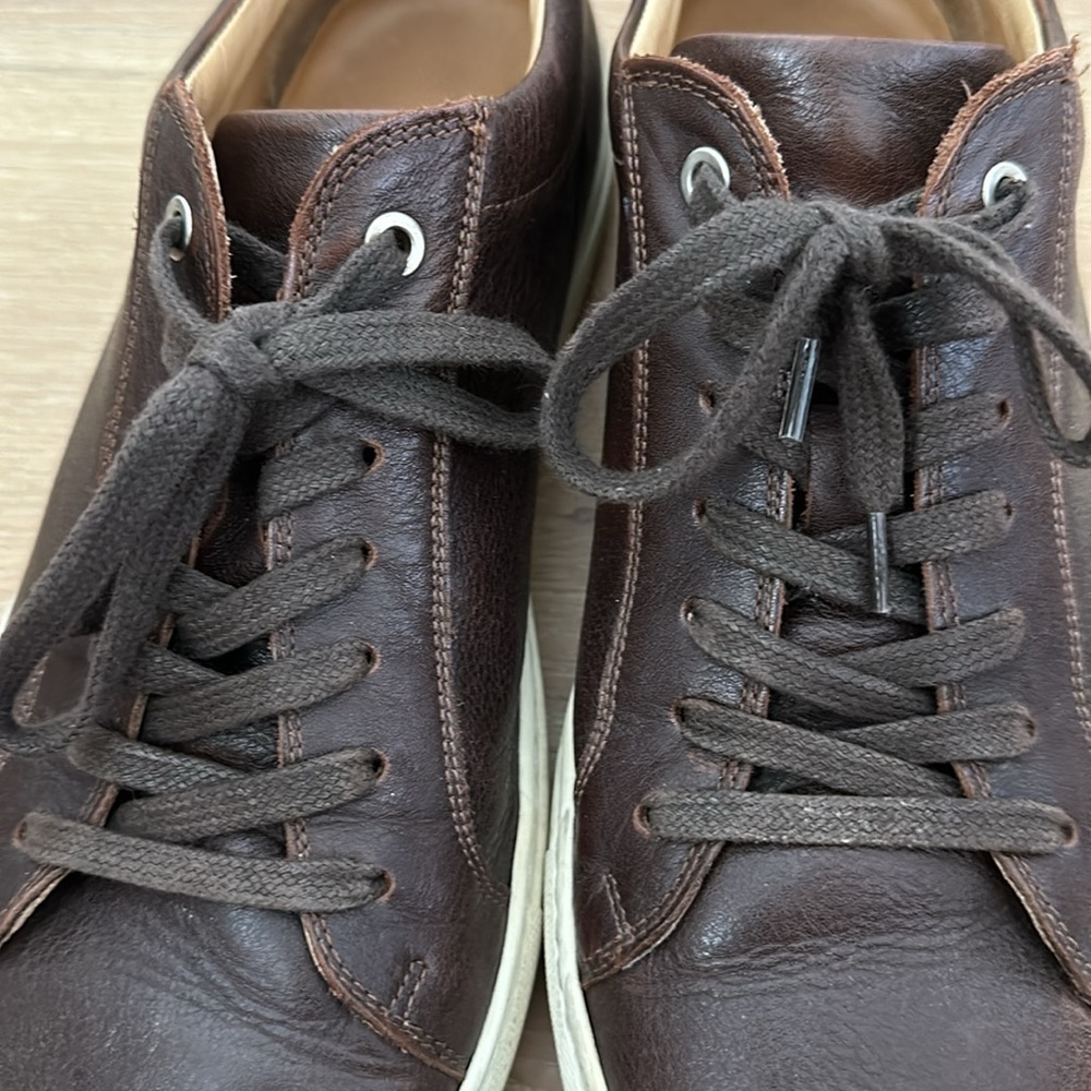 Suitsupply Brown Calf Leather White Sole Fashion Sneakers Lace Up Casual Mens 44 - Picture 9 of 9